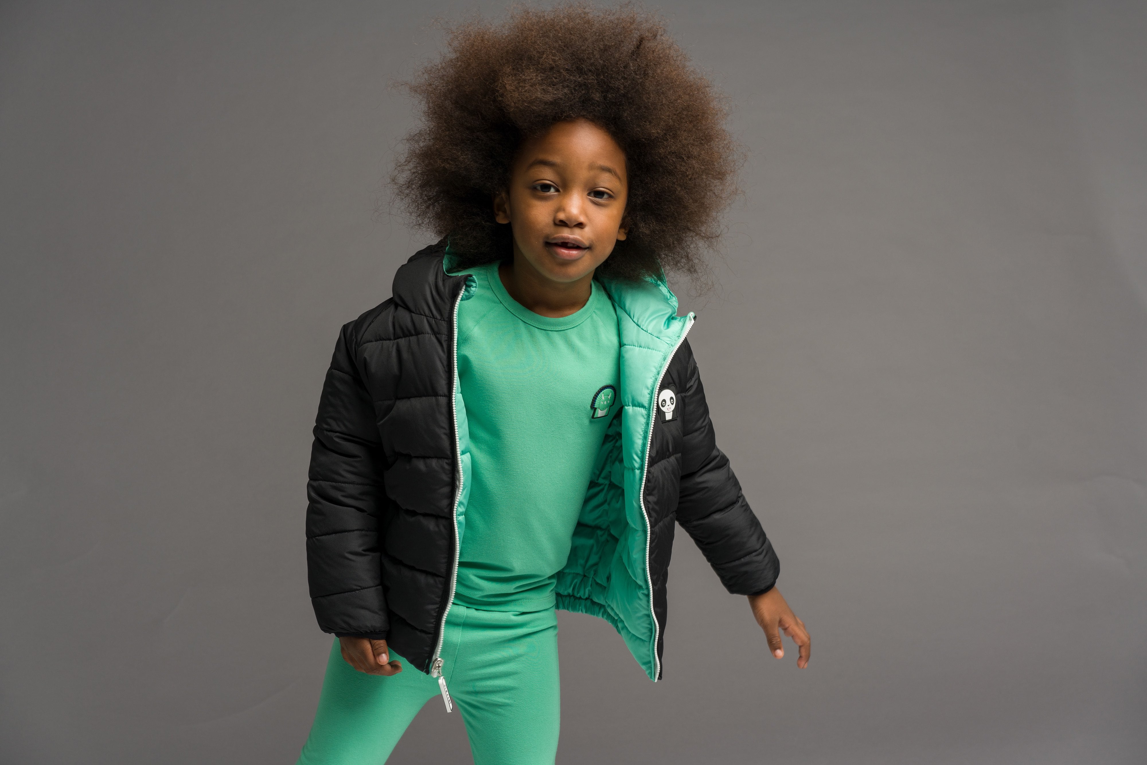 Dvipusė striukė Dinosaur x Panda